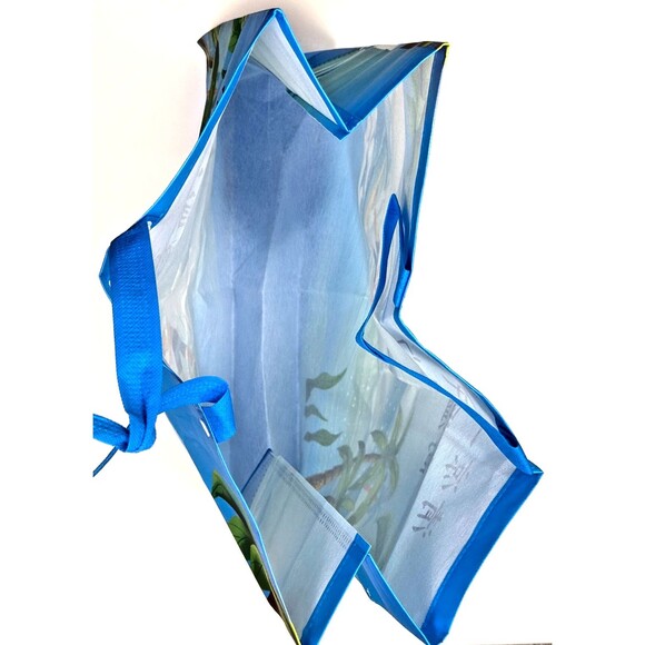 Shopping Bag Reusable Large Tote Double Handles Packable Recycled Snaps Surfer - Picture 4 of 5